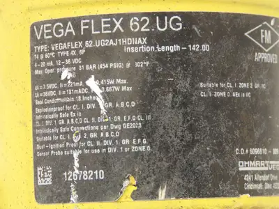 Ohmart Vega 62.UG2AJ1HDNAX VEGAFLEX Liquid Level-Radar Sensor