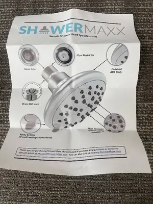 ShowerMaxx Shower Head - High Pressure ABS Body, 3-Setting Spray