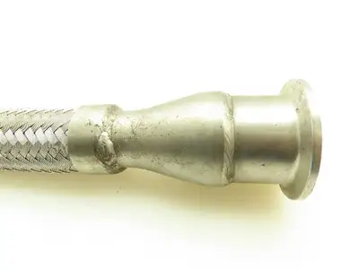 1-1/4" OD x 3/4" ID Stainless Braided Flex Hose 1-1/2" Tri Clamp x 1/2" NPT 55"L