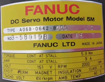 NEW FANUC A06B-0642-B005 DC SERVO MOTOR A06B0642B005