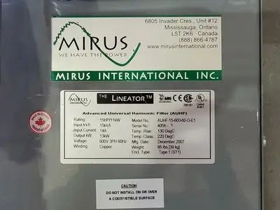 USED 2007 MIRUS AUHF-15-600-60-D-E1