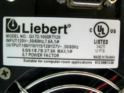Liebert GXT2-1000RT120 UPStation Uninterruptible Power Station w Batteries A19