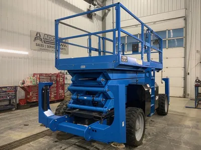 Used 2014 GENIE GS-4390RT ROUGH TERRAIN SCISSOR LIFT Scissor Lifters Alberta CA | Adcock Equipment #1418030