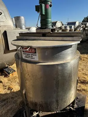 Tank, 170 Gallon, 316 Stainless Steel, Jacketed, Agitated, #5991049