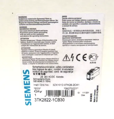 NEW SIEMENS 3TK2822-1CB30 SAFETY RELAY 3TK28221CB30