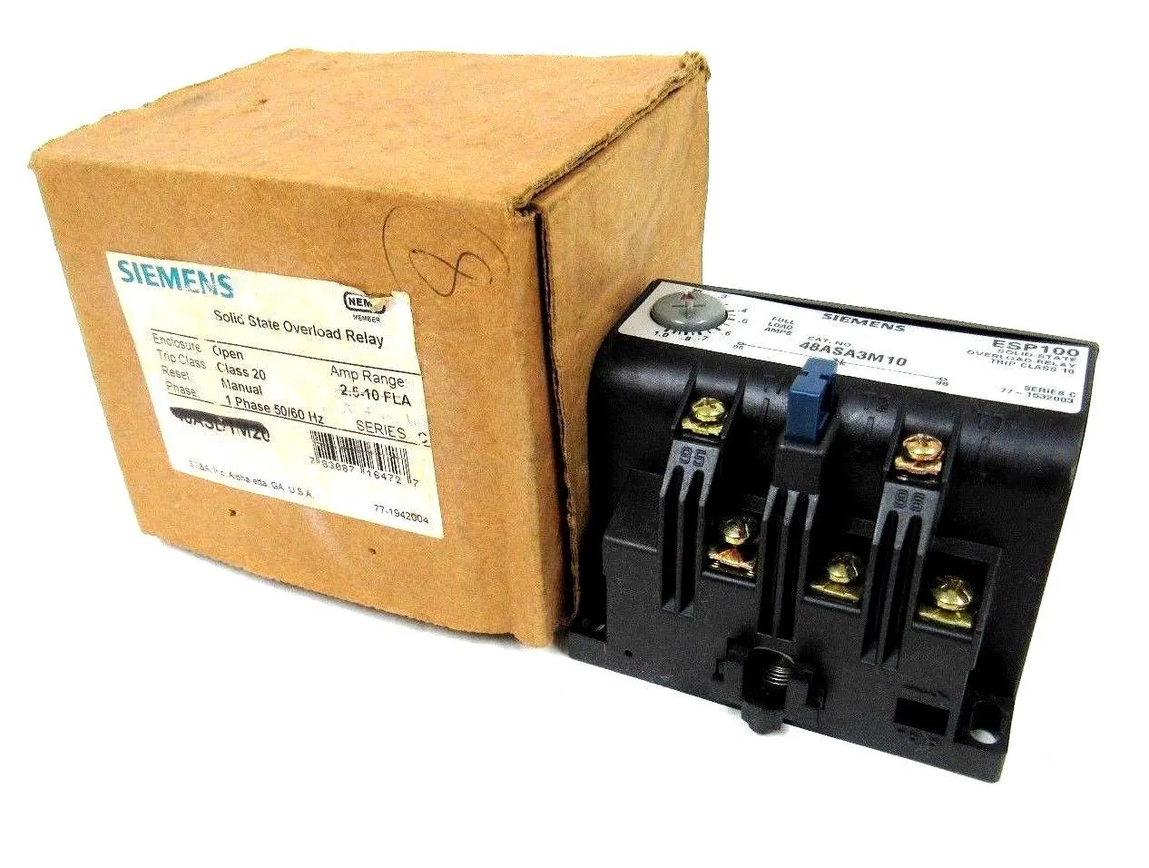NEW SIEMENS 48ASA3M10 OVERLOAD RELAY