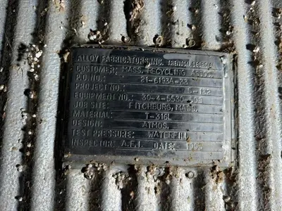 12,000 GALLON ALLOY FABRICATORS INC. 316L STAINLESS STEEL TANK