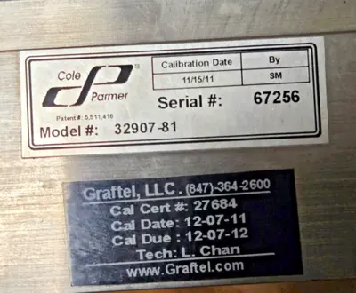 Cole Parmer Masterflex Proportional Flowmeter Controller Mass Gas 32907-81