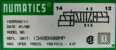 NEW NUMATICS 134BB400MP SOLENOID VALVE