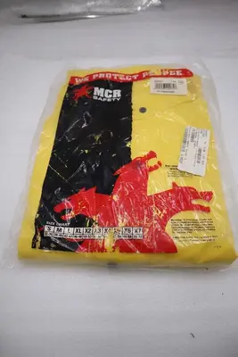 MCR Safety 2003X2 Classic PVC/Polyester 3-Piece Rainsuit with Attached Hood H377