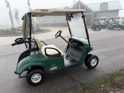 (1) 2017 E-Z-Go golf cart with a Kawasaki gas engine, model 625111G01, includes canopy, ball cover, ...