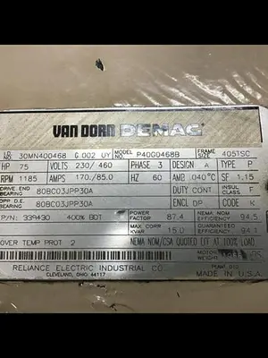 USED RELIANCE ELECTRIC P40G0468B