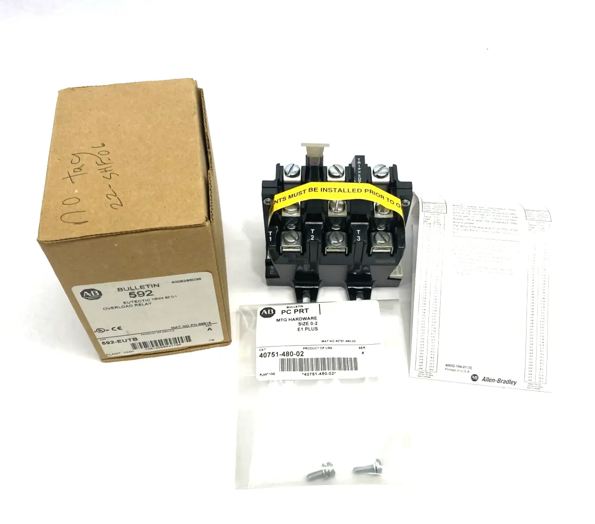 New | in-Stock Allen-Bradley Ser. A NEMA Eutectic Alloy Overload Relay, Manual Reset Starters Michigan US | Maverick Industrial Sales #1390921