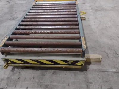 3500 LB X 60" X 36" SOUTHWORTH HYDRAULIC SCISSOR LIFT TABLE WITH ROLLER TOP: STOCK #20930