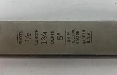 USED WM.H FILEDS 1/2" X 1-3/4" X 5"