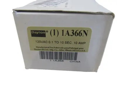 NEW DAYTON 1A366N TIME DELAY RELAY 120VAC 10AMPS