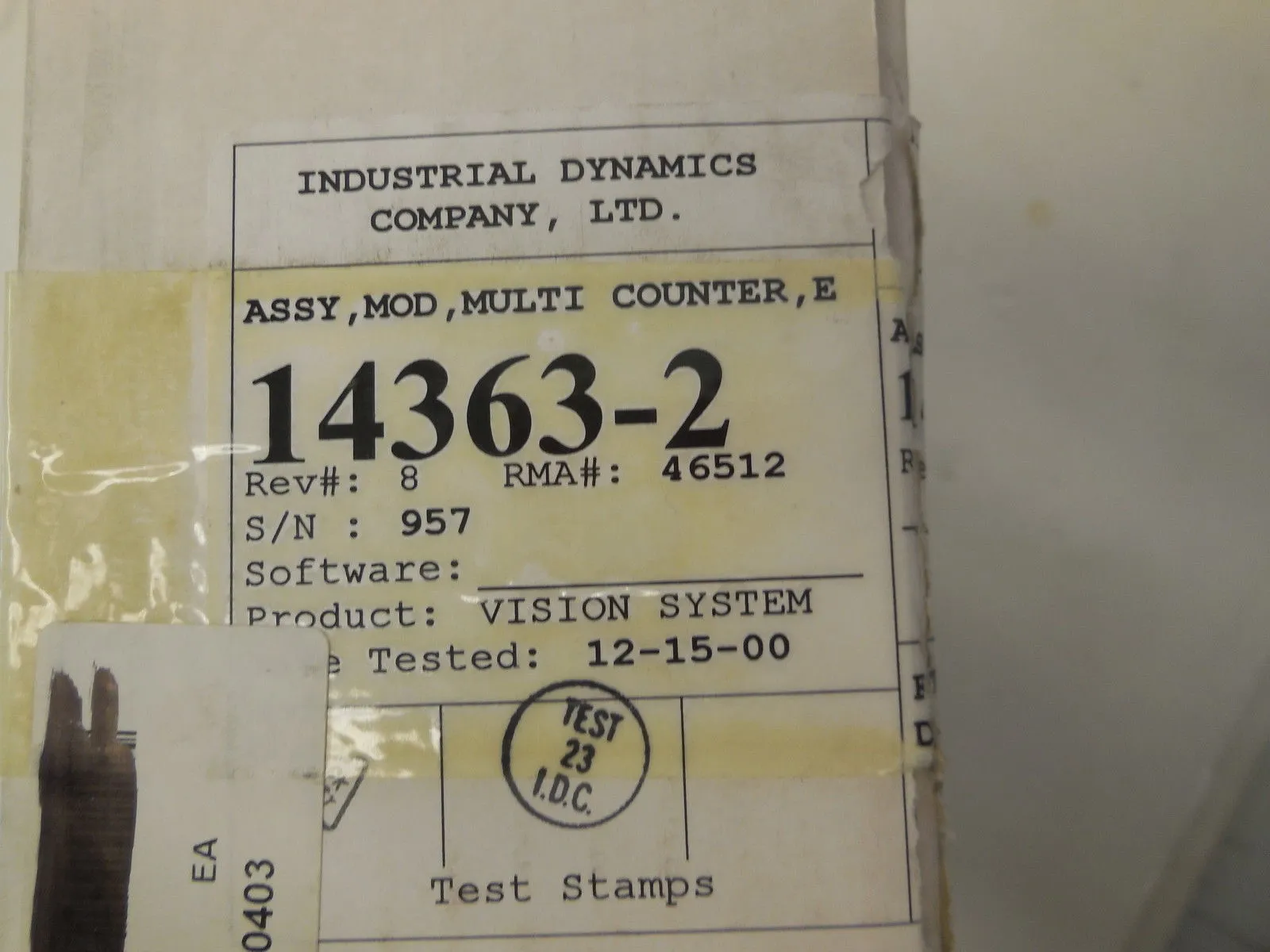 INDUSTRIAL DYNAMICS 14363-2 MULTI COUNTER ASSY. MODULE 143632