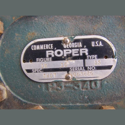 Used Roper Positive Displacement Pump. 1 in. Figure 1K 10.  Type 15