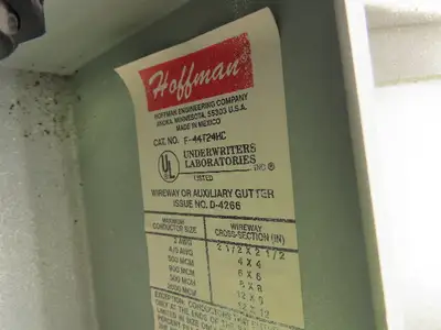 Hoffman F-44T24HC Hinged Cover Wiring Trough Electrical Box Gutter 24x4x4"