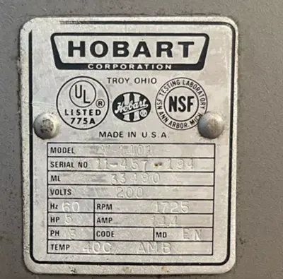 75-0477 Hobart V-1401 140 Quart Mixer
