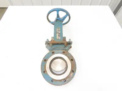 DeZurik 827 4" Flanged Knife Gate Valve Rising Stem Metal Seat 316SS Disc
