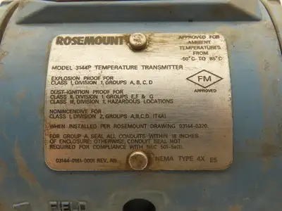 Rosemount 3144PD1A2E5B4 Hart Temperature Transmitter 1200°F