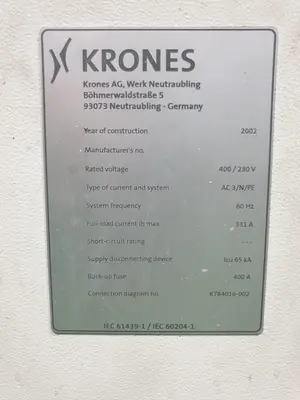 USED 2002 KRONES S 10  CONTIFORM
