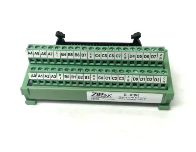 USED AUTOMATIONDIRECT ZIPLINK FEEDTHROUGH MODULE, 40-POLE, DIN RAIL MOUNT.