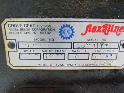 Grove Gear BM1262-3/TX2-5 140TC Single Reduction Worm Gear w/ Speed Reducer
