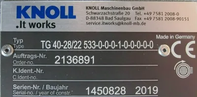 NEW KNOLL TG40-28/22533-0-0-0-1-0-0-0-0-0 CENTRIFUGAL PUMP 230/460V 2136891