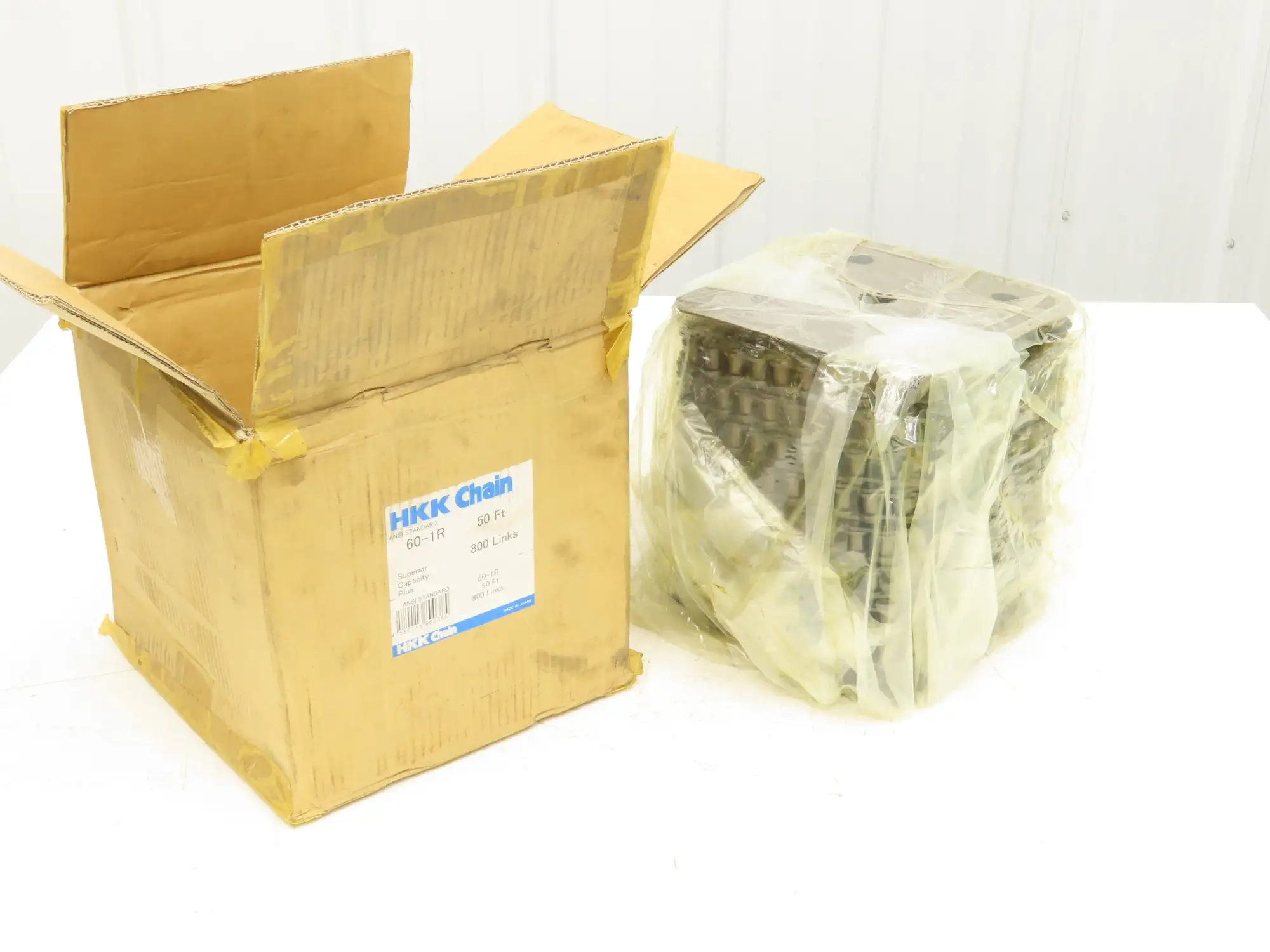 HKK 60-1R Roller Chain #60 Riveted Standard Duty .75 Pitch 50' Reel