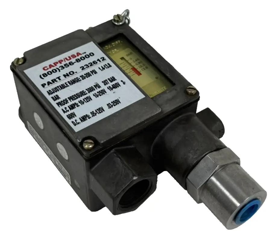 NEW CAPP USA 232612 PRESSURE SWITCH 20-200PSI