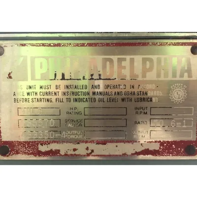 Used 25 HP Philadelphia 9HL3 Gearmotor [ 70.6:1 ratio]
