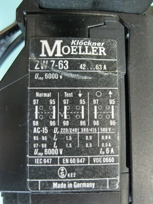 USED Klockner Moeller ZW7-63