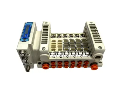 VV5QC21-06N7SEBN-S | SMC  Base Mounted Pneumatic Plug-In Valve Manifold, 6-Station - Used