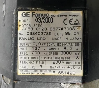 Used GE FANUC HA-FF43 Servo Motors | Amiron Machinery #736812
