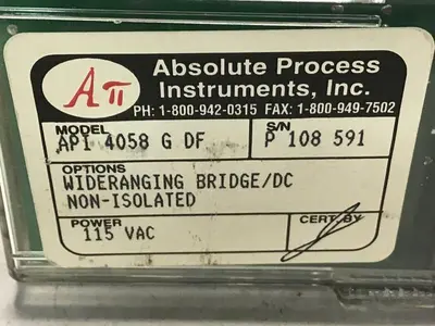 USED ABSOLUTE PROCESS INSTRUMENTS API 4058 G DF