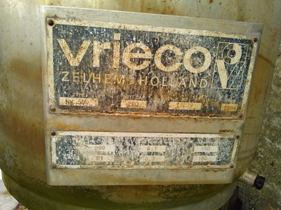 2,200L Vierco  S/S  JKTD Vacuum Cone Mixer Drier Type MF200