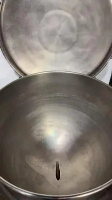Used Stainless Steel Steam Jacketed Kettle with Top Mounted Agitation