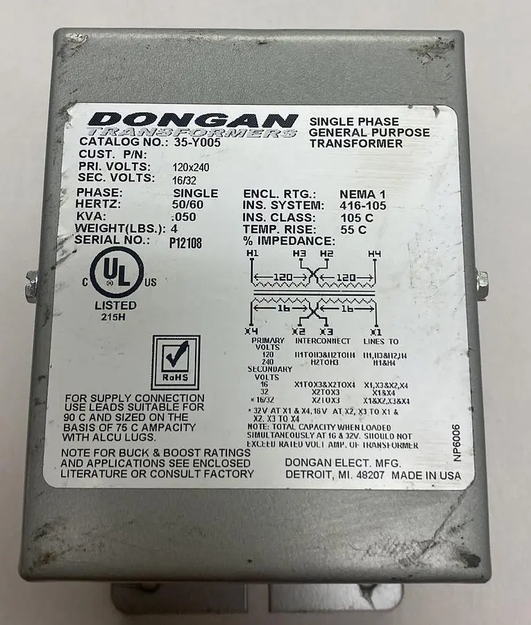 New | in-Stock DONGAN 35-Y005 Miscellaneous Equipment (Electrical & Power) | Surplus Asset Holdings #1189892