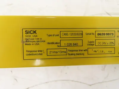 Sick C40E-1203DB200 C4000 Series Safety Light Curtain Sender 1200mm 21ms 24vdc