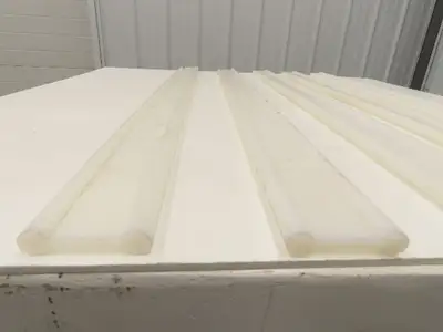PTFE Conveyor Nylon Slide Guard 3/4"Dia Edge 3-1/2"Height 47-1/2"Length Lot of 5