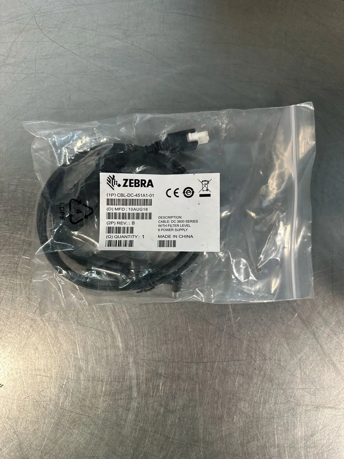 Zebra CBL-DC-451A1-01 DC 3600 w. Filter Level 6 power Supply NEW (5.3.5)