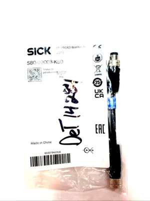 USED SICK SBO‑02C08‑KBD M8 4‑PIN FEMALE TO DUAL 3‑PIN MALE Y‑SPLITTER CABLE
