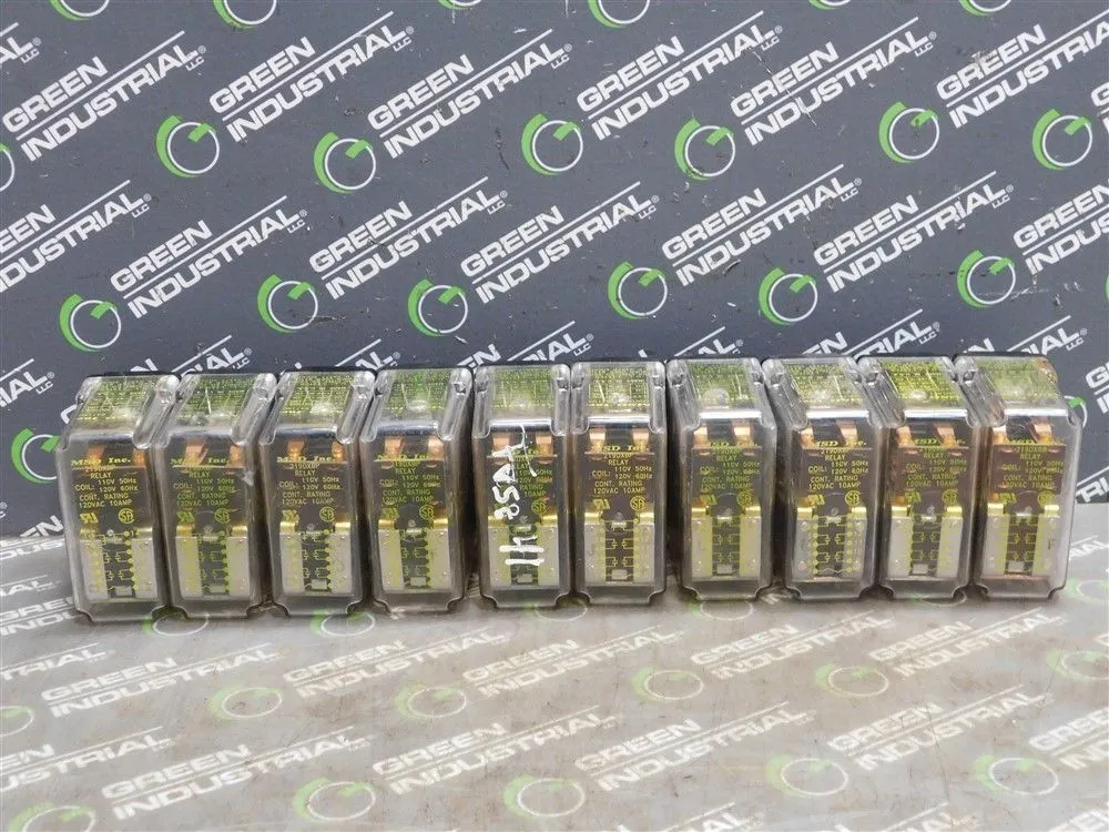 Lot of 10 MSD Inc. 29DXBP Relays 120V/60Hz 110V/50Hz 120VAC 10A Cont. Used