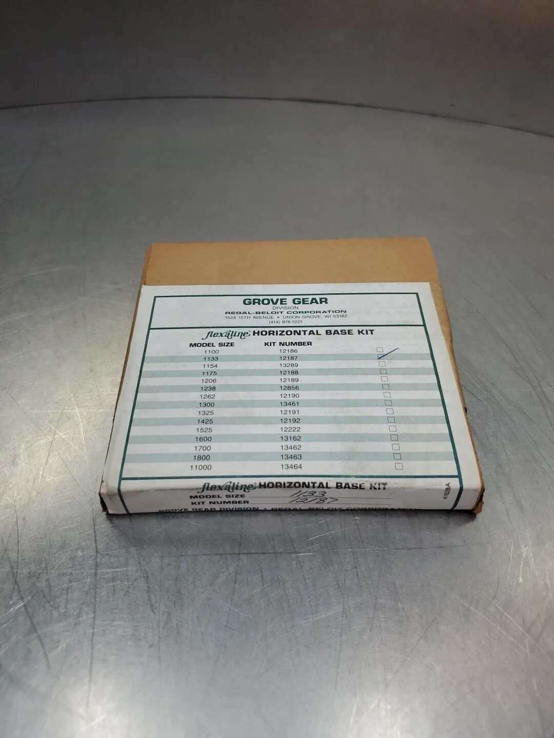 Grove Gear FLEXALINE KIT#12187 (1133) HORIZONTAL BASE KIT. 4E-27