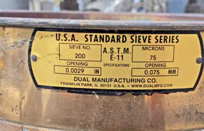 Dual Manufacturing U.S.A Standard Sieve 200 75 Microns 0.0029 in 0.075 mm E-11