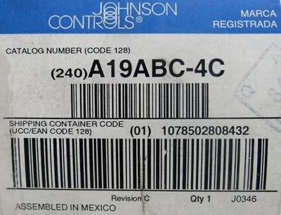 NEW JOHNSON CONTROLS A19ABC-4C TEMPERATURE CONTROLLER A19ABC4C