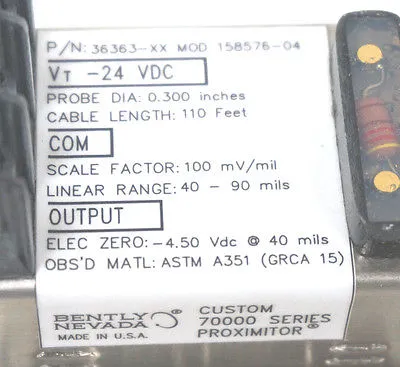 NEW BENTLY NEVADA 36363-XX PROXIMITOR 36363, 158576-04