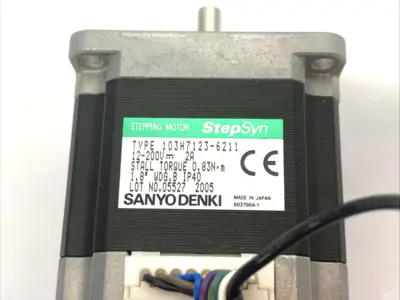Used Sanyo Denki Step-Syn Stepping Motor 1.8º Step IP40 2A 12-200V D.C. Motors Michigan US | Maverick Industrial Sales #1395555